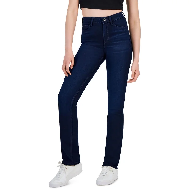 Guess Womens 1981 High-Rise Dark Wash Straight Leg Jeans Fashionable Raw Hem Bootcut Jeans Guess Womens 1981 High-Rise Dark Wash Straight Leg Jeans Fashionable Raw Hem Bootcut Jeans