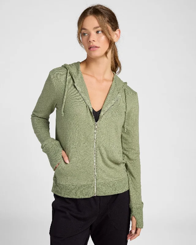 Hacci Zip Front Pocket Hoodie Hoodie with Exposed Zipper Edgy Industrial