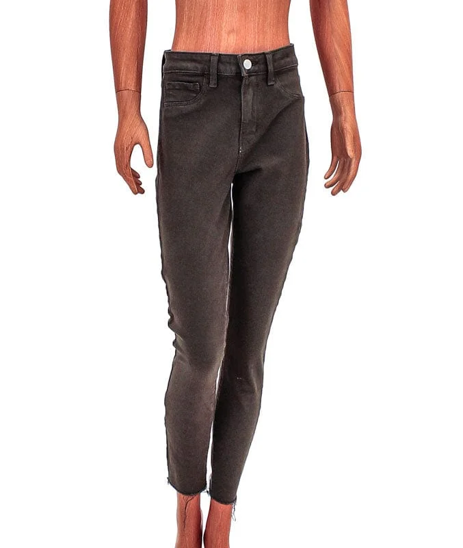High-Rise Margot Skinny Jeans in Dark Olive Casual High-Waisted Bootcut Jeans