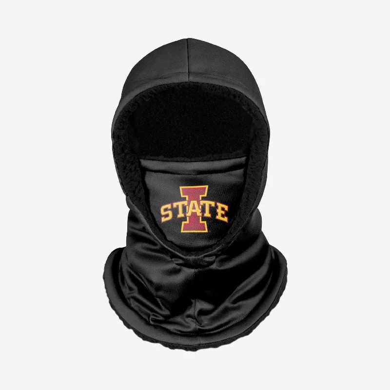 Iowa State Cyclones Black Hooded Gaiter Hoodie with Crew Neck Simple Timeless