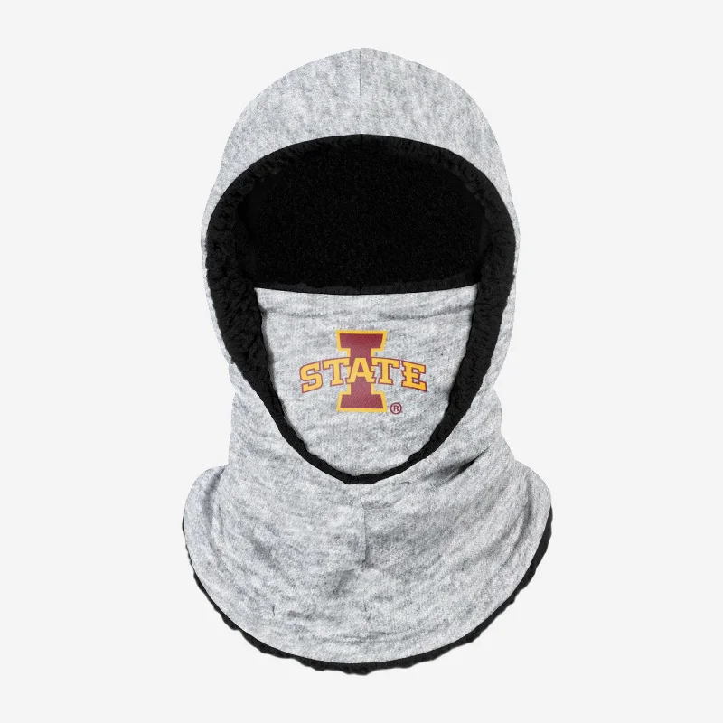 Iowa State Cyclones Heather Grey Big Logo Hooded Gaiter Hoodie with Mesh Breathable Sporty Iowa State Cyclones Heather Grey Big Logo Hooded Gaiter Hoodie with Mesh Breathable Sporty