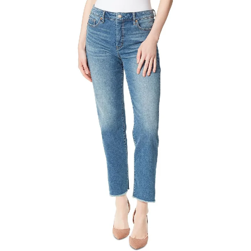 Jessica Simpson Womens Spotlight Denim Straight Leg Jeans Fashionable Frayed Hem Denim Jessica Simpson Womens Spotlight Denim Straight Leg Jeans Fashionable Frayed Hem Denim