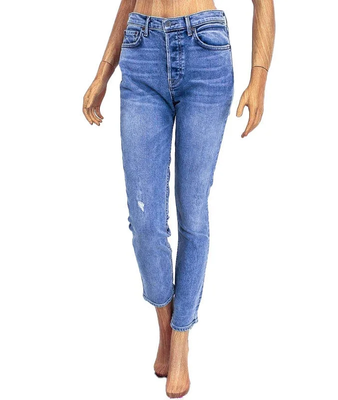 "Karolina" High-Waisted Jeans Fashionable Vintage Wash Jeans