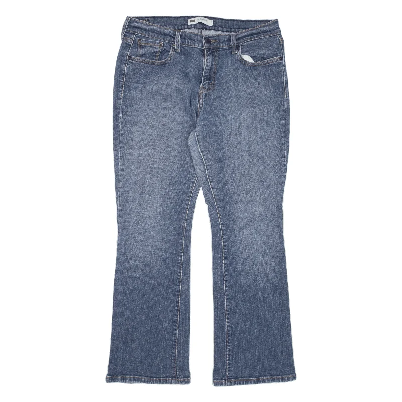 LEVI'S 515 Jeans Blue Denim Regular Bootcut Womens W32 L28 Trendy Wide-Legged High-Waist Jeans