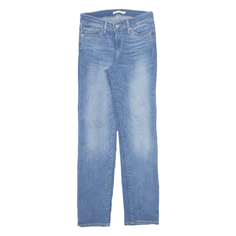 LEVI'S 721 Jeans Blue Denim Slim Straight Stone Wash Womens W27 L30 Comfortable Folded Hem Jeans LEVI'S 721 Jeans Blue Denim Slim Straight Stone Wash Womens W27 L30 Comfortable Folded Hem Jeans