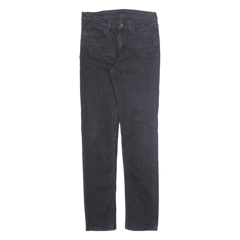LEVI'S Jeans Black Denim Slim Straight Womens W27 L32 Trendy Button-Up High-Waist Jeans LEVI'S Jeans Black Denim Slim Straight Womens W27 L32 Trendy Button-Up High-Waist Jeans