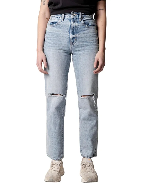 London Ankle Straight Jean In Broken Hearts Casual Distressed Denim Jeans