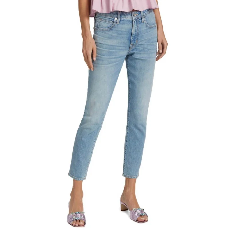Lou Lou Slim Straight Jean In American Dream Trendy Pleated Waist Jeans