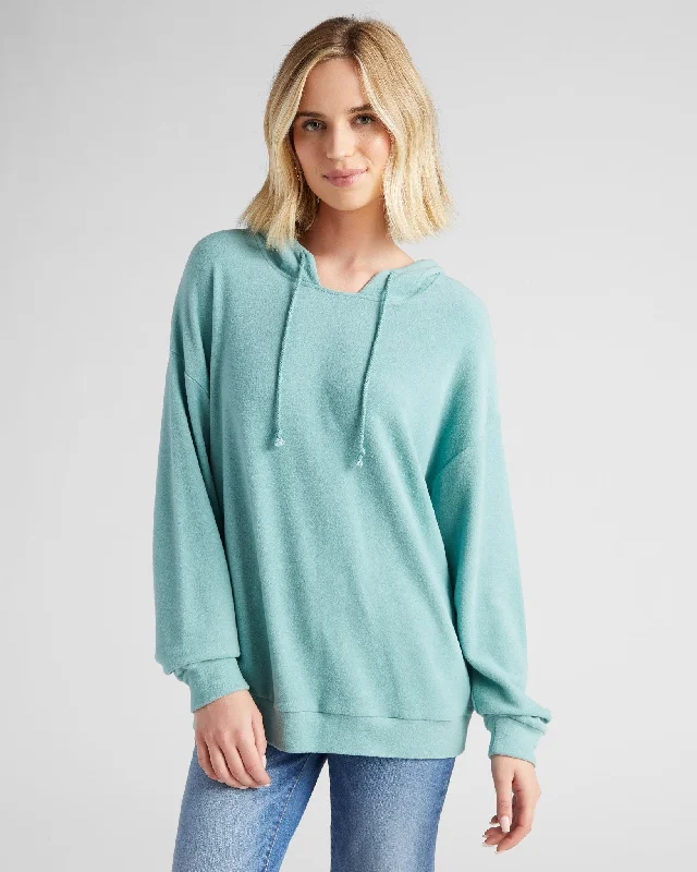Long Sleeve Plush Drawstring Hoodie Hoodie with Hem Lace Feminine Delicate