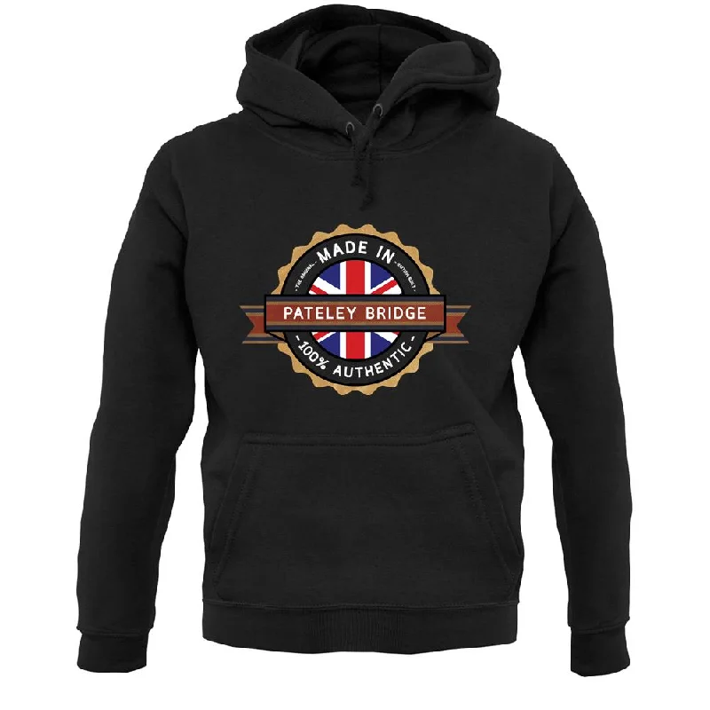 Made In Pateley Bridge 100% Authentic Unisex Hoodie Hoodie with Hem Patch Decorative Personalized