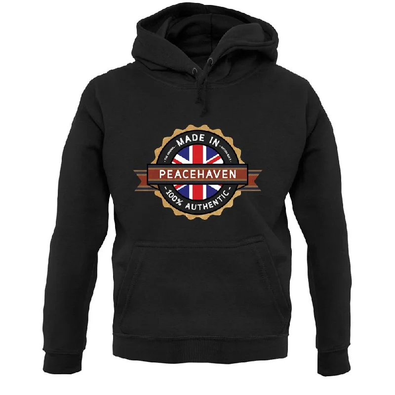 Made In Peacehaven 100% Authentic Unisex Hoodie Hoodie with Patch Decorative Personalized Made In Peacehaven 100% Authentic Unisex Hoodie Hoodie with Patch Decorative Personalized
