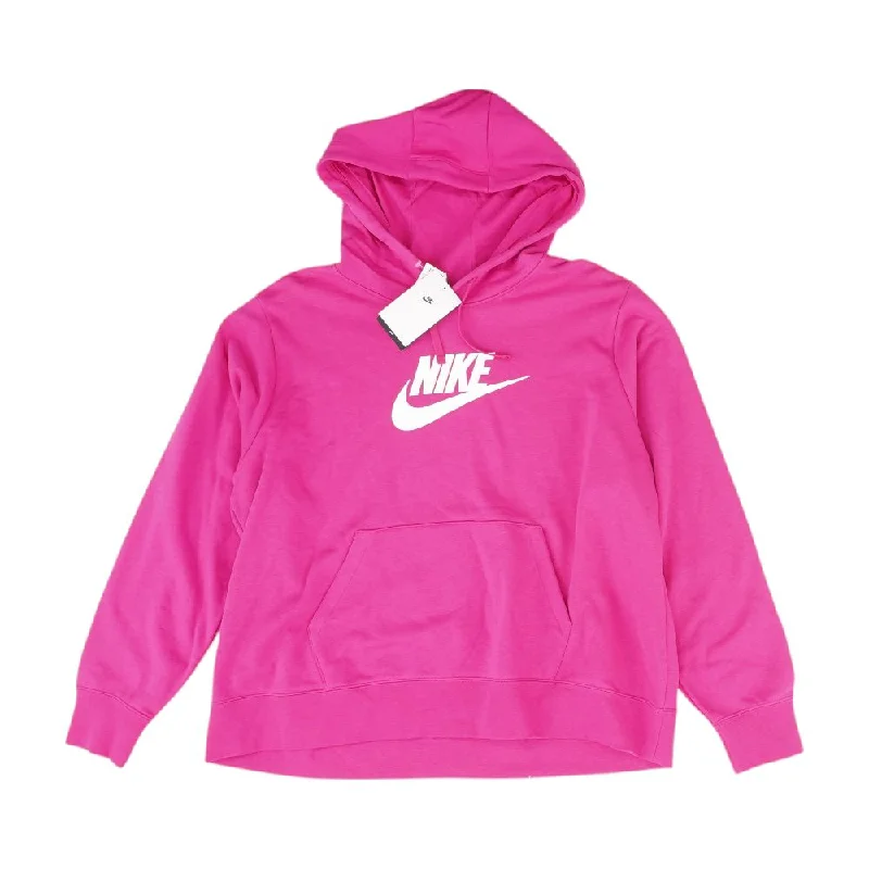 Magenta Solid Hoodie Hooded Sweatshirt Casual Wear Street Style