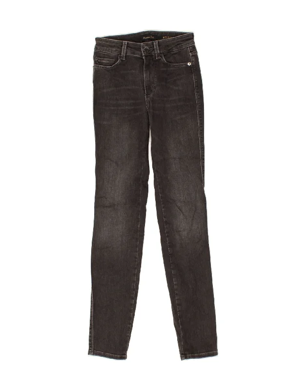 MASSIMO DUTTI Womens Mid Rise Skinny Jeans EU 34 2XS W24 L29 Grey Cotton Trendy Wide-Legged High-Waist Jeans MASSIMO DUTTI Womens Mid Rise Skinny Jeans EU 34 2XS W24 L29 Grey Cotton Trendy Wide-Legged High-Waist Jeans