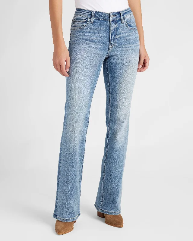Mid Rise Bootcut Jeans Trendy Low-Rise Slim Jeans