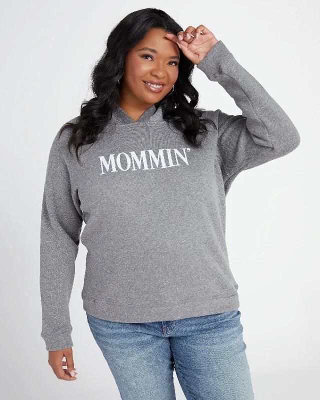 Plus Size Mommin' Graphic Hoodie Hoodie with Distressed Vintage Worn
