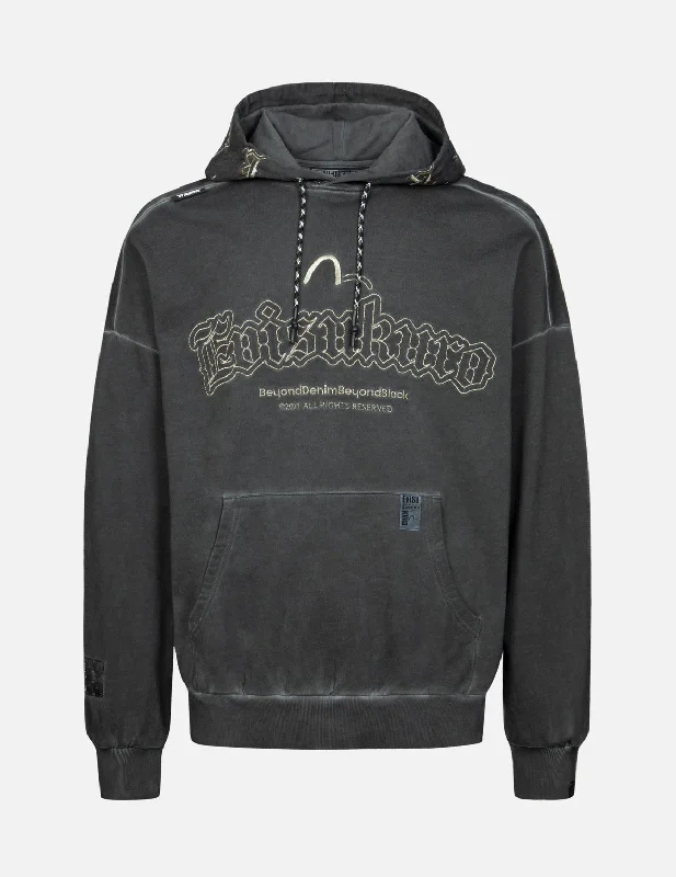 Monogram Embroidery Garment Dye Oversized Hoodie Hoodie with Illustration Artistic Creative Monogram Embroidery Garment Dye Oversized Hoodie Hoodie with Illustration Artistic Creative