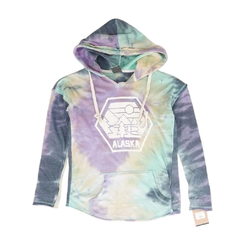 Multi Tie Dye Hoodie Hoodie with Hem Lace Feminine Delicate