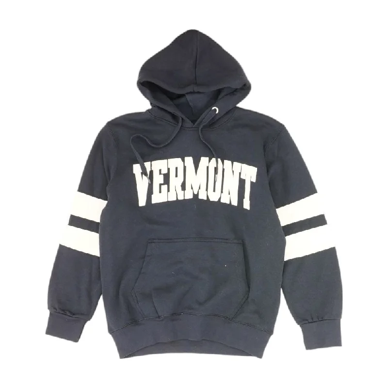 Navy Solid Hoodie Hoodie with V-Neck Classic Versatile