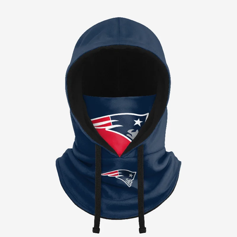 New England Patriots Drawstring Hooded Gaiter Hoodie with Earth Tones Natural Calm