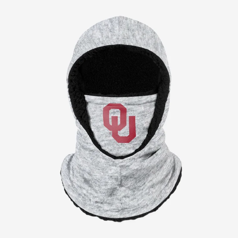 Oklahoma Sooners Heather Grey Big Logo Hooded Gaiter Hoodie with Turtle Neck Cozy Winter Oklahoma Sooners Heather Grey Big Logo Hooded Gaiter Hoodie with Turtle Neck Cozy Winter