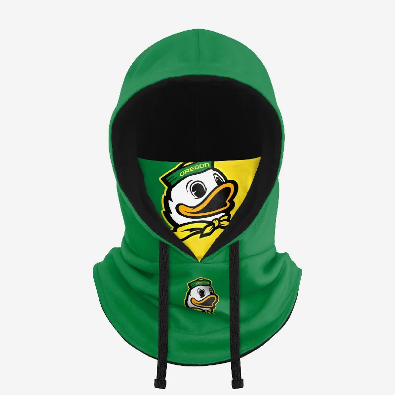 Oregon Ducks Drawstring Hooded Gaiter Hoodie with Color Block Contrast Stylish