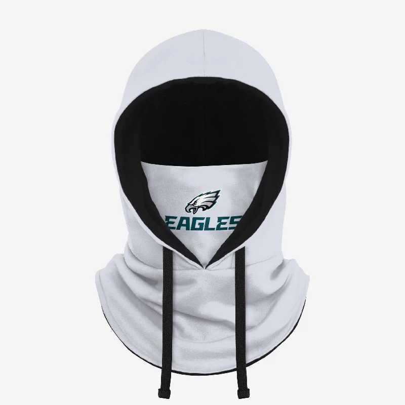 Philadelphia Eagles White Drawstring Hooded Gaiter Graphic Hoodie Design Print