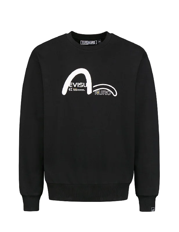 Raised Warning Tape Sweatshirt Hoodie with Button Classic Timeless