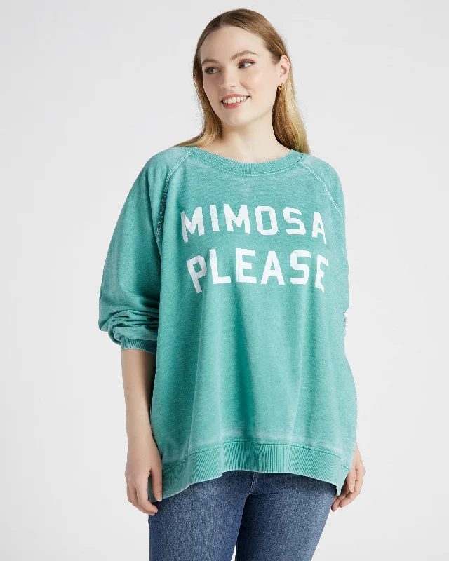 Plus Size Mimosa Please Long Sleeve Burnout Sweatshirt Hoodie with Rhinestones Sparkly Elegant Plus Size Mimosa Please Long Sleeve Burnout Sweatshirt Hoodie with Rhinestones Sparkly Elegant