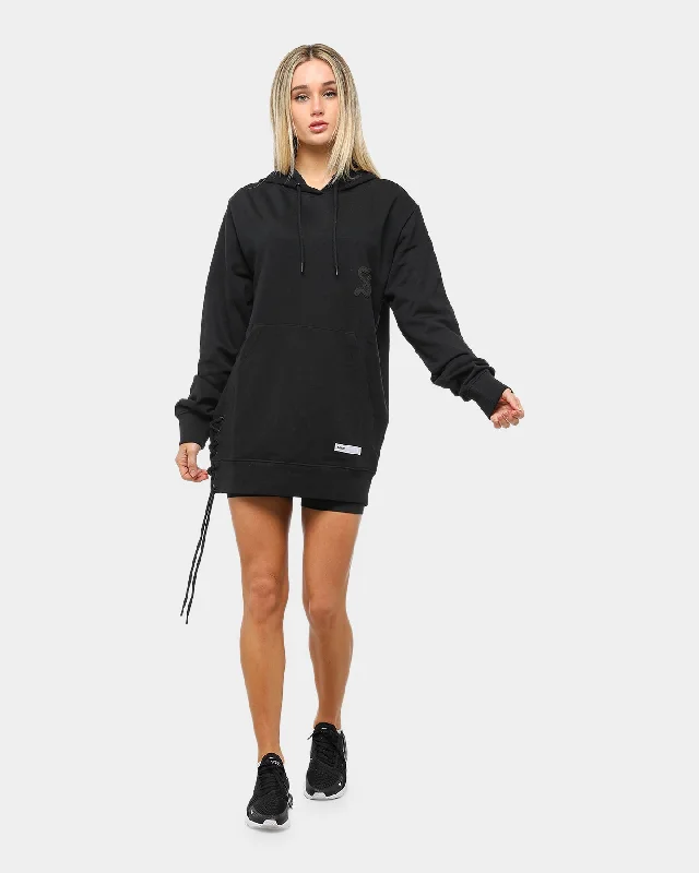 Saint Morta Men's Rope Panel Hoodie Black/Black Hoodie with Neon Bright Vibrant
