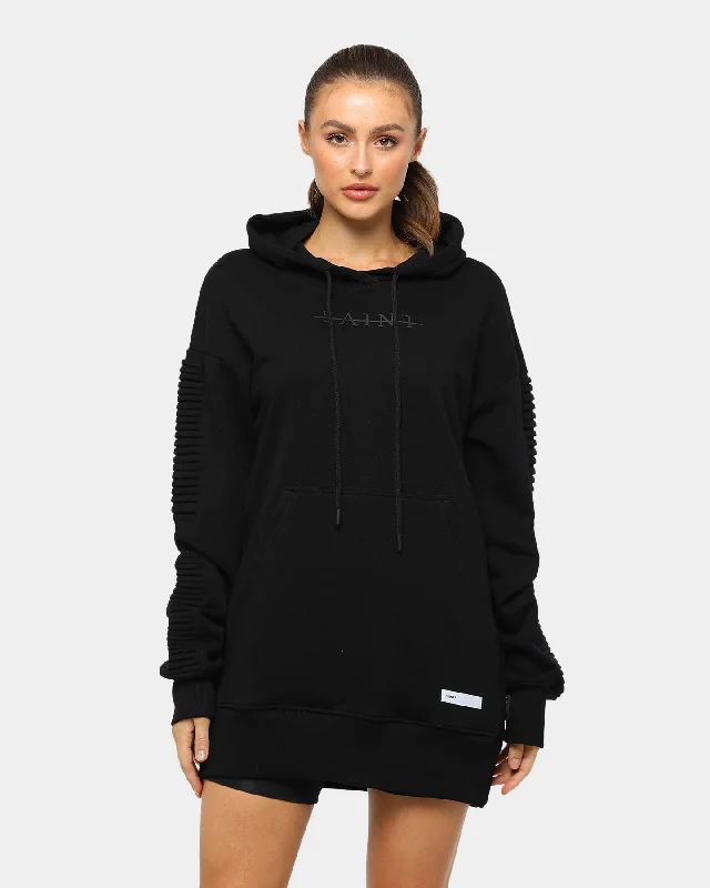 Saint Morta Anarchy Biker Hoody Black Hoodie with Distressed Vintage Worn