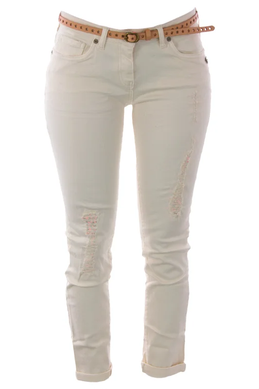 Scotch & Soda Maison Scotch Women's Belted Distressed Skinny Jeans Fashionable Slim Fit Jeans Scotch & Soda Maison Scotch Women's Belted Distressed Skinny Jeans Fashionable Slim Fit Jeans