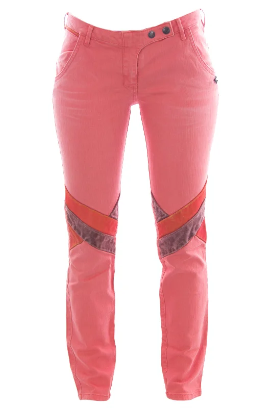 Scotch & Soda Maison Scotch Women's Suede Knee Patch Straight Leg Jeans Fashionable Relaxed Fit Denim Scotch & Soda Maison Scotch Women's Suede Knee Patch Straight Leg Jeans Fashionable Relaxed Fit Denim
