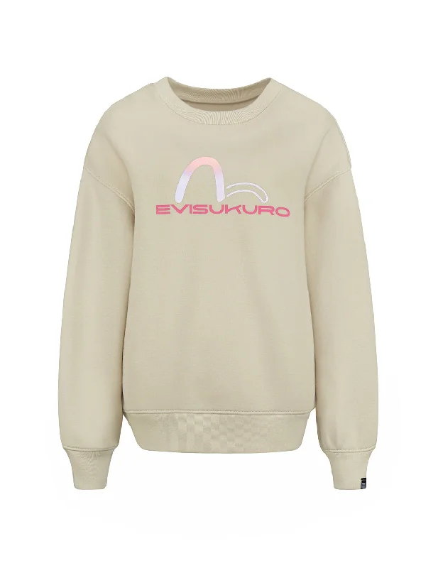 Seagull Print 2-Way Oversized Sweatshirt Hoodie with Pocket Utility Practical