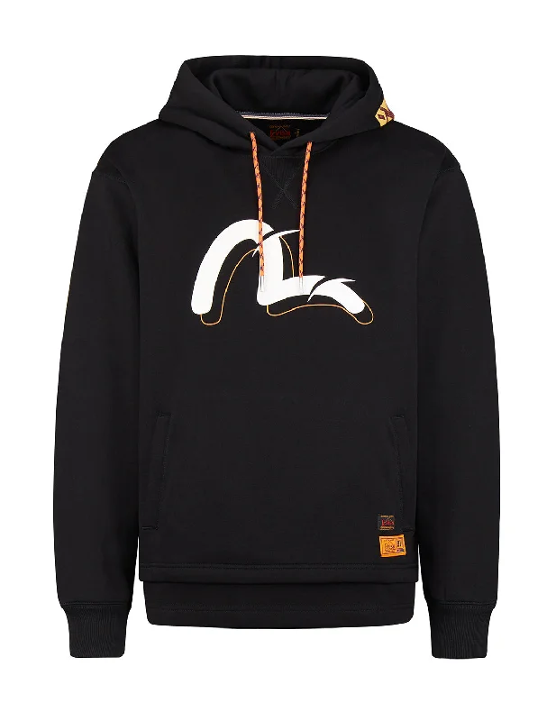Seagull Print Hoodie Hoodie with Tied Waist Feminine Flattering
