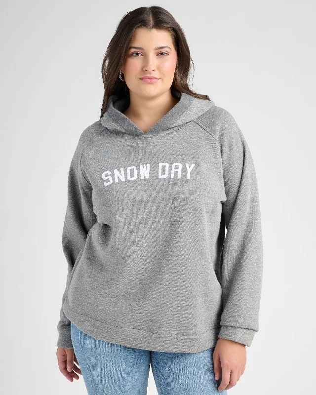 Plus Size Snow Day 78 & Sunny Graphic Hoodie Hoodie with High Neck Warm Protective