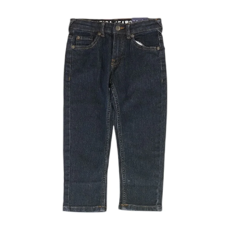 Solid Straight Jeans Fashionable Distressed Jeans