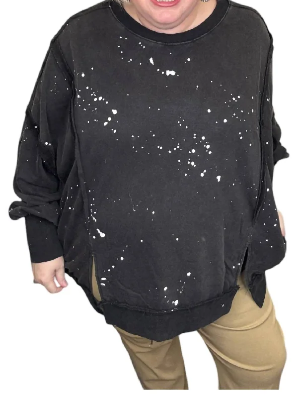 Splash Of Greatness Sweatshirt In Black Hoodie with Monochrome Minimalist Simple