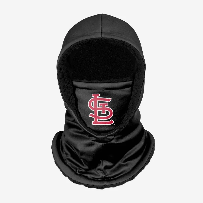 St Louis Cardinals Black Hooded Gaiter Hoodie with Longline Fit Extended Stylish