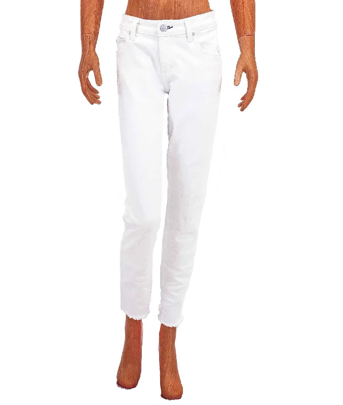 Stix Crop Jeans Fashionable Frayed Hem Denim