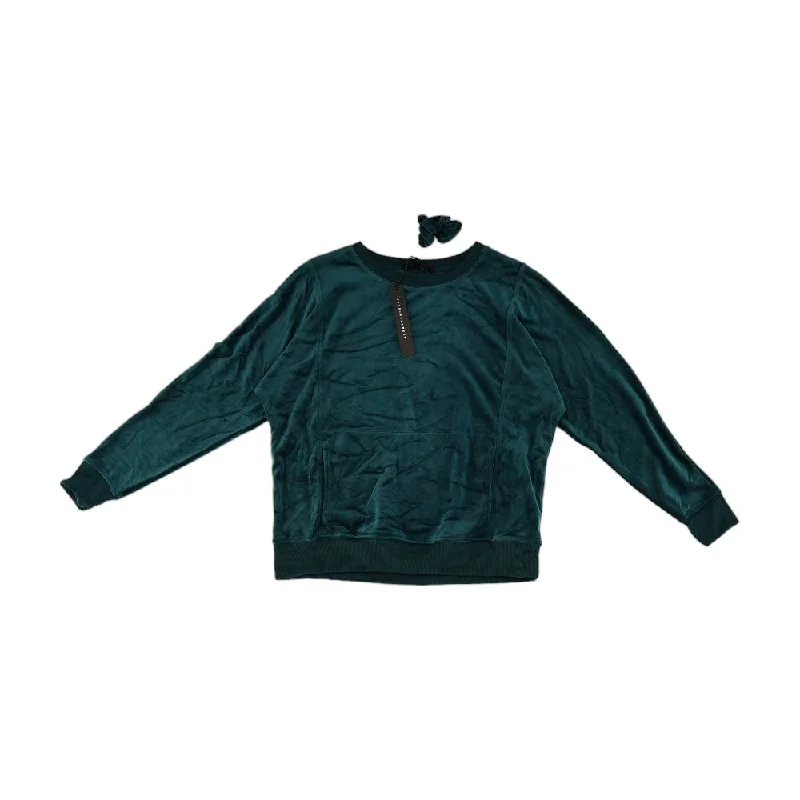 Teal Solid Sweatshirt and Hair Tie Set Hoodie with Tie-Dye Psychedelic Retro