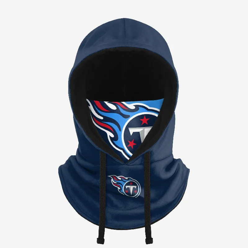 Tennessee Titans Drawstring Hooded Gaiter Hoodie with V-Neck Classic Versatile
