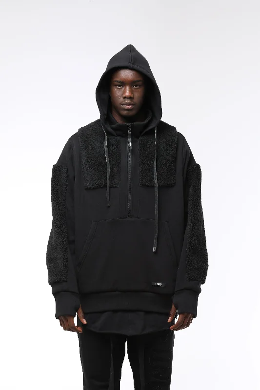 Unisex The Anti Order Dark Guardian Hoodie Black/Black Hoodie with Reflective Safety Nightwear Unisex The Anti Order Dark Guardian Hoodie Black/Black Hoodie with Reflective Safety Nightwear