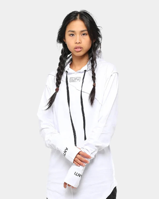 The Anti Order Unisex Irreversible Hoodie White Hoodie with Emblem Brand Identity