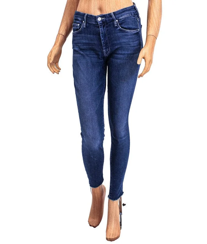 "The Looker" Frayed Hem Skinny Jeans Chic Rip-Detail High-Waist Jeans