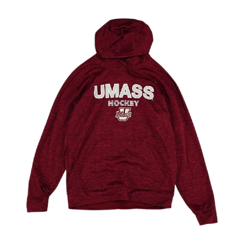 University of Massachusetts Maroon Hoodie Hoodie with Back Slit Movement Comfort
