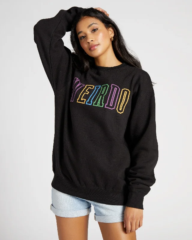 Weirdo Colorful Puff Print Oversized Sweatshirt Hoodie with Drawcord Adjustable Secure Weirdo Colorful Puff Print Oversized Sweatshirt Hoodie with Drawcord Adjustable Secure