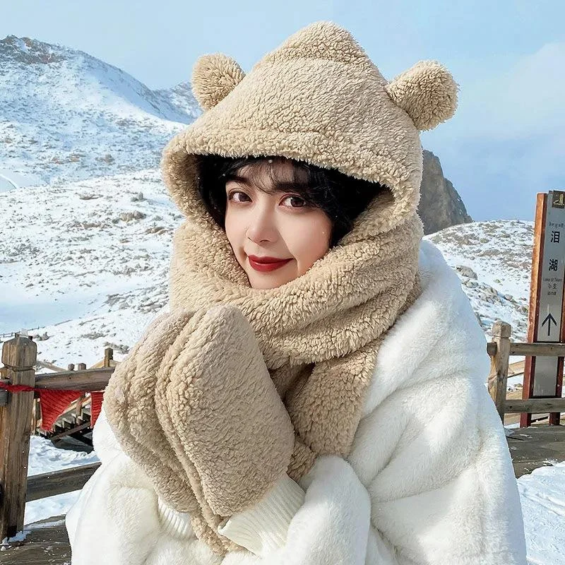 Winter Scarves Cashmere Warm Scarf Hat Pockets Gloves All in One Fashion Kawaii Women Hooded Scarfs Fur Shawls Cute Cat Ear Oversized Hoodie Comfort Casual Winter Scarves Cashmere Warm Scarf Hat Pockets Gloves All in One Fashion Kawaii Women Hooded Scarfs Fur Shawls Cute Cat Ear Oversized Hoodie Comfort Casual