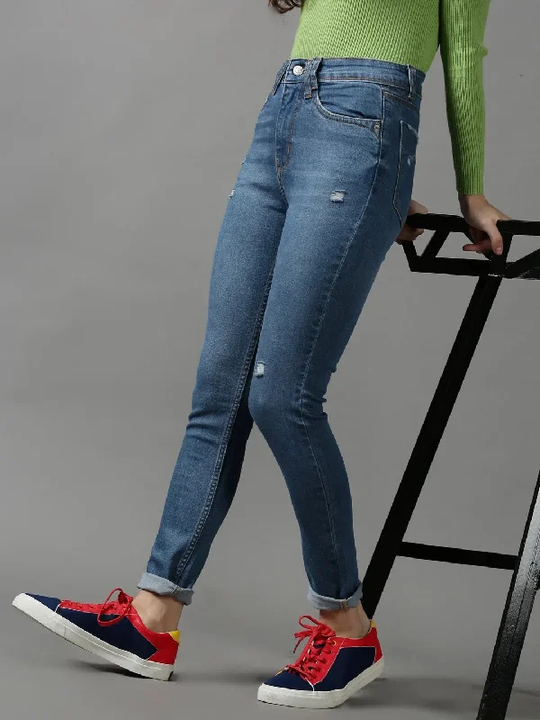 Women's Blue Solid Slim Fit Denim Jeans-GZ-5214-4-Blue Comfortable Zip-Fly Denim Jeans Women's Blue Solid Slim Fit Denim Jeans-GZ-5214-4-Blue Comfortable Zip-Fly Denim Jeans