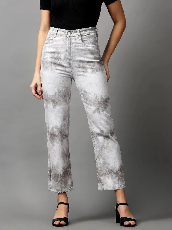 Women's Grey Solid Fit Denim Jeans-GZ-5039-Grey Trendy Classic Fit Jeans