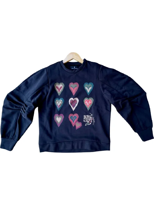 Women's Jemma Sweatshirt In Black Hoodie with Half-Zip Sporty Casual